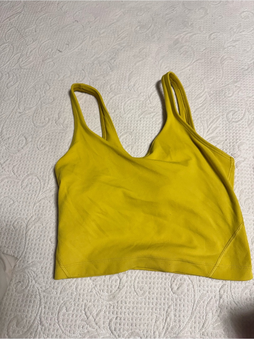 Lululemon Women's Yellow V-Neck Tank Top